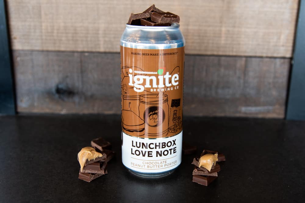Lunchbox Love Note Chocolate Peanut Butter Porter is BACK in 4-Pack Cans